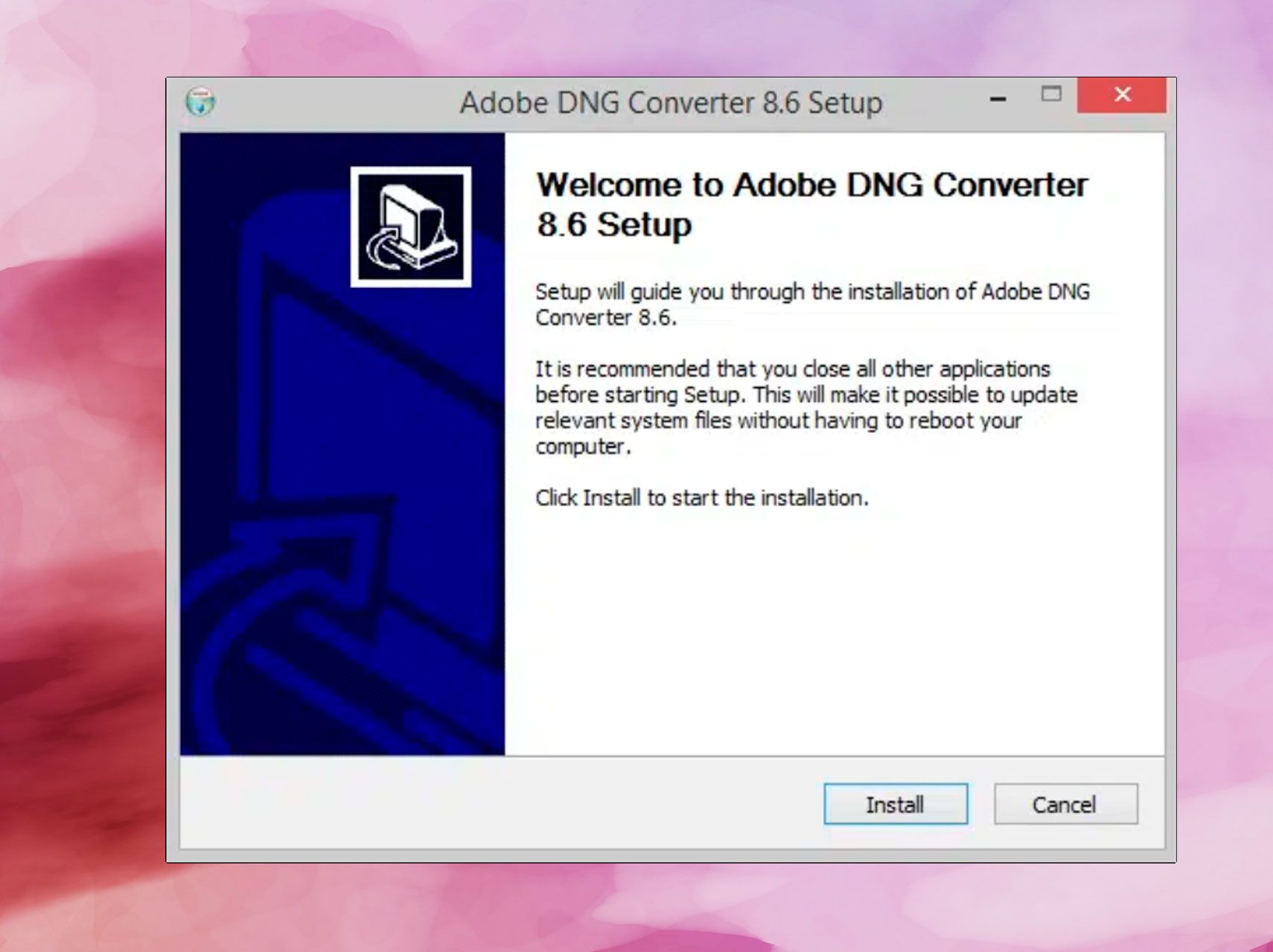Adobe DNG Converter 설치..