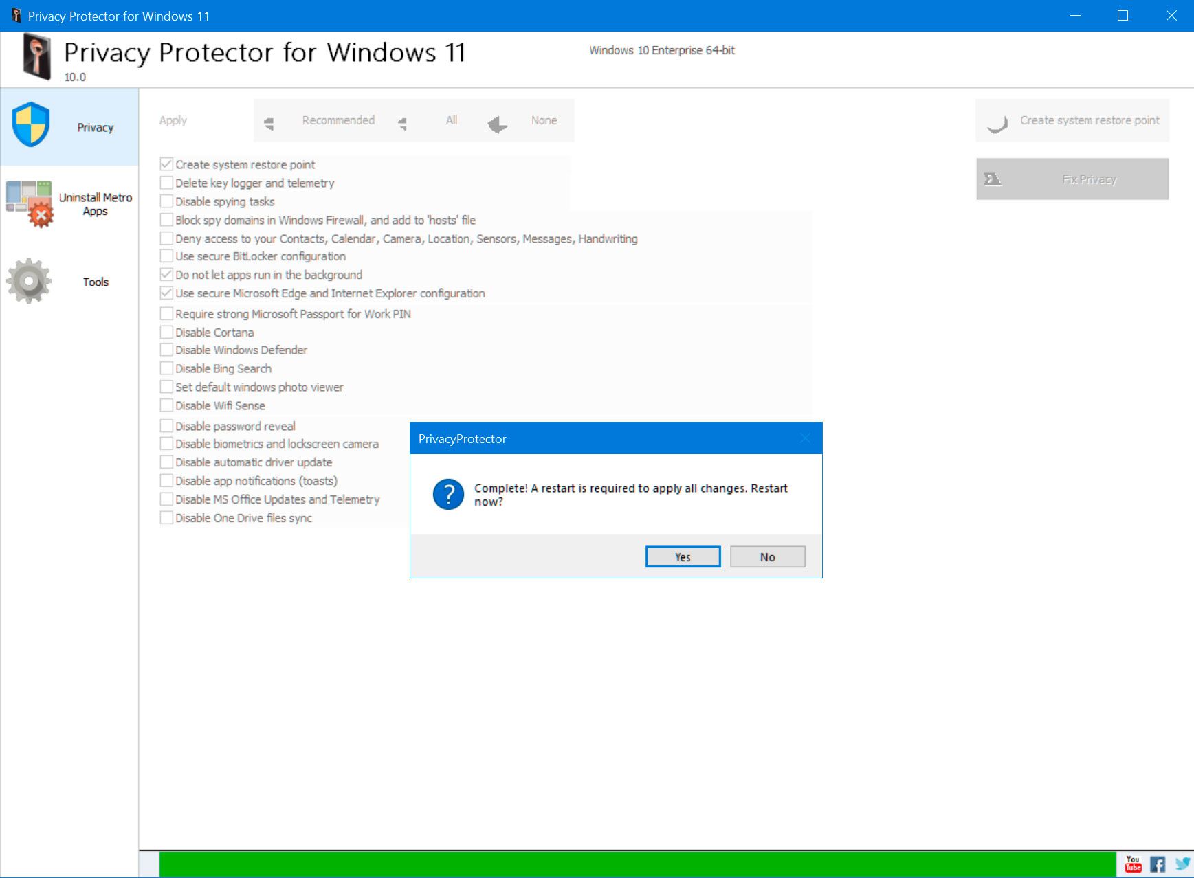 윈도우 11/10 장치의 개인 정보 보호 및 보안..