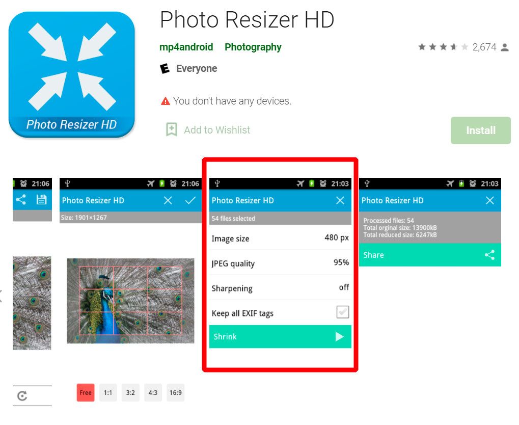 포토 리사이저 HD 안드로이드 앱..