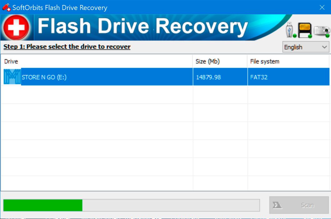 SoftOrbits Flash Drive Recovery 스크린샷.