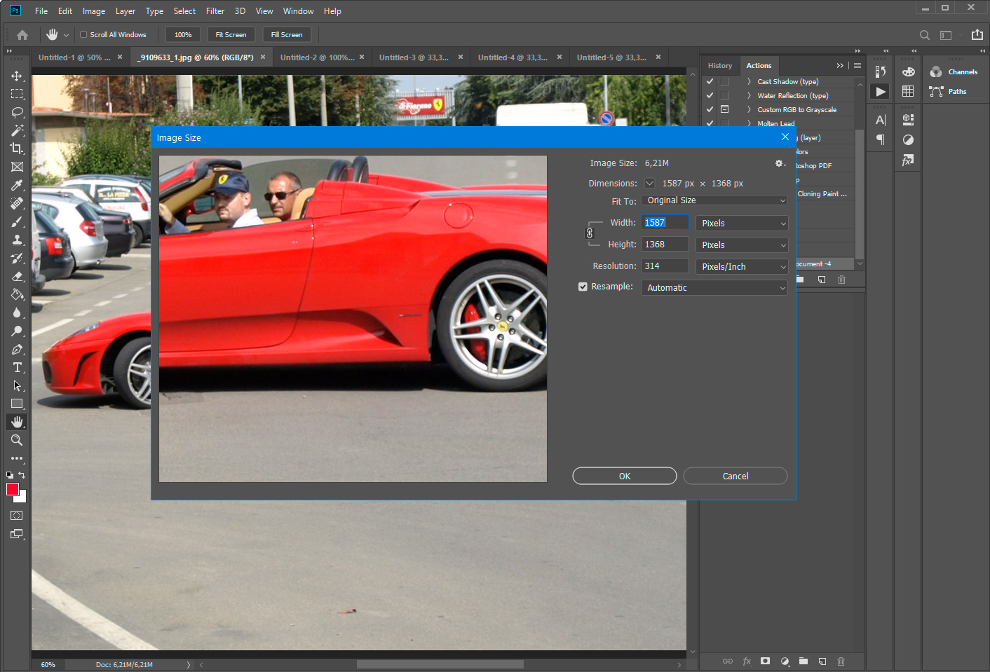 Photoshop - 다수 이미지 크기 조정.