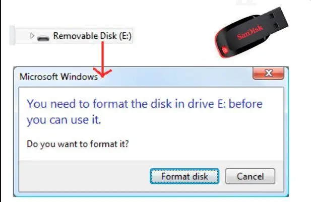 Sandisk 플래시 드라이브 포맷..