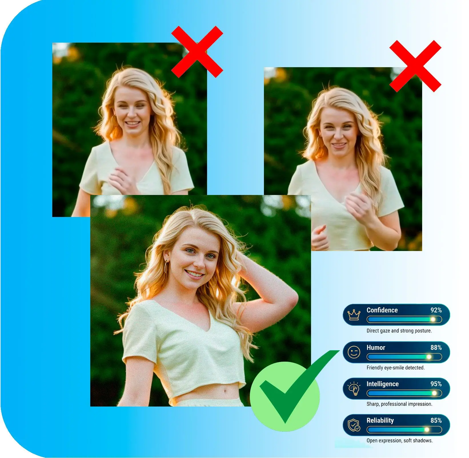 다양한 기준을 사용하여 최고의 사진 선택.