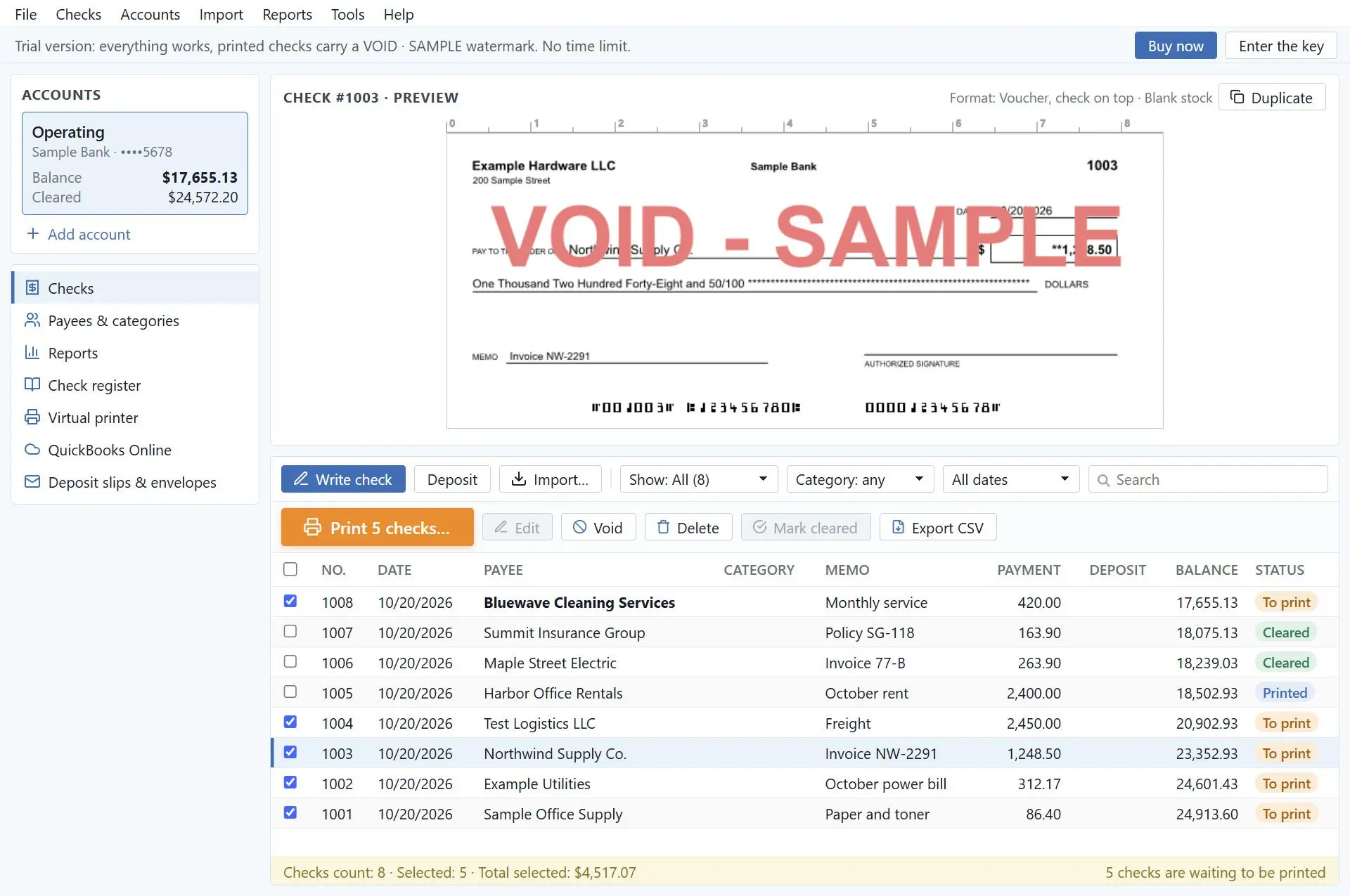 CheckSprint - Check Printing Software for Payroll, Personal, Business 스크린샷.