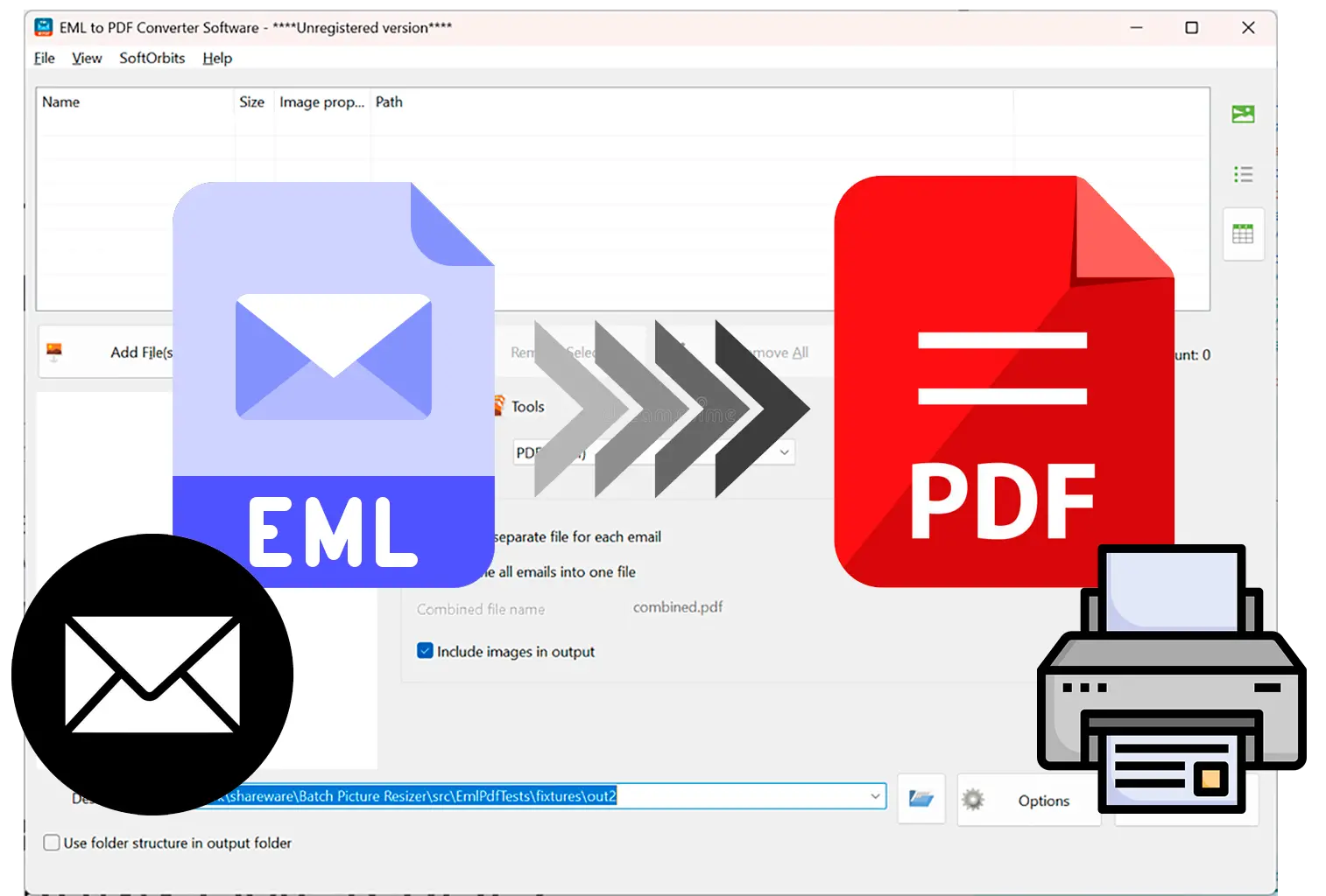 EML을 인쇄 가능한 PDF 또는 HTML로 쉽게 내보내기..