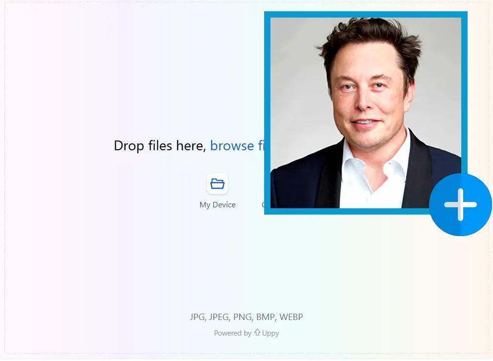 소스 이미지 업로드.