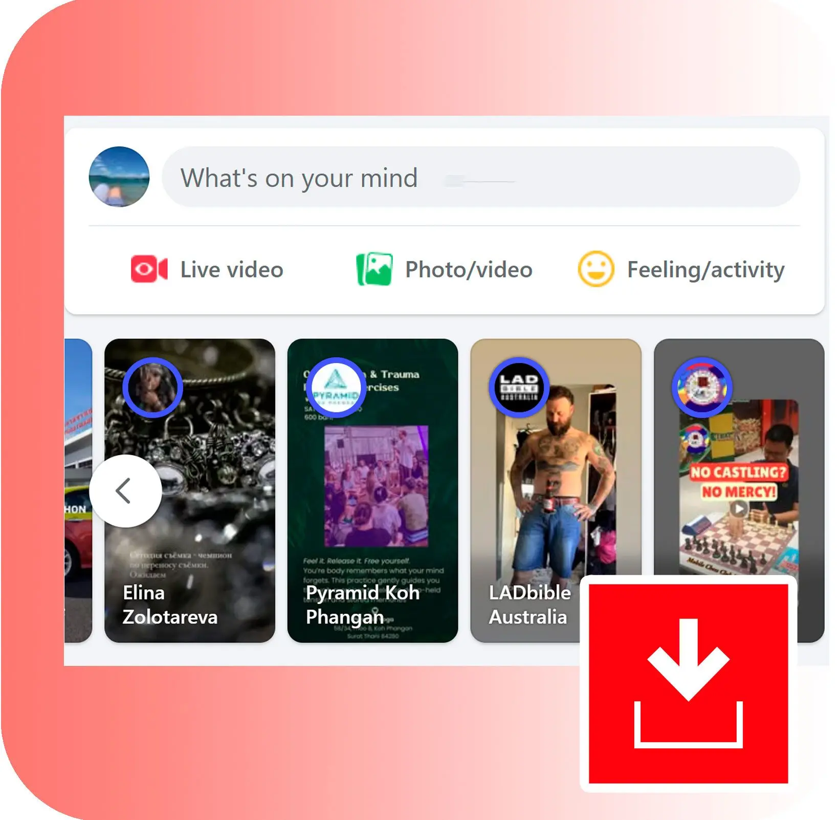 Facebook 스토리 다운로드.