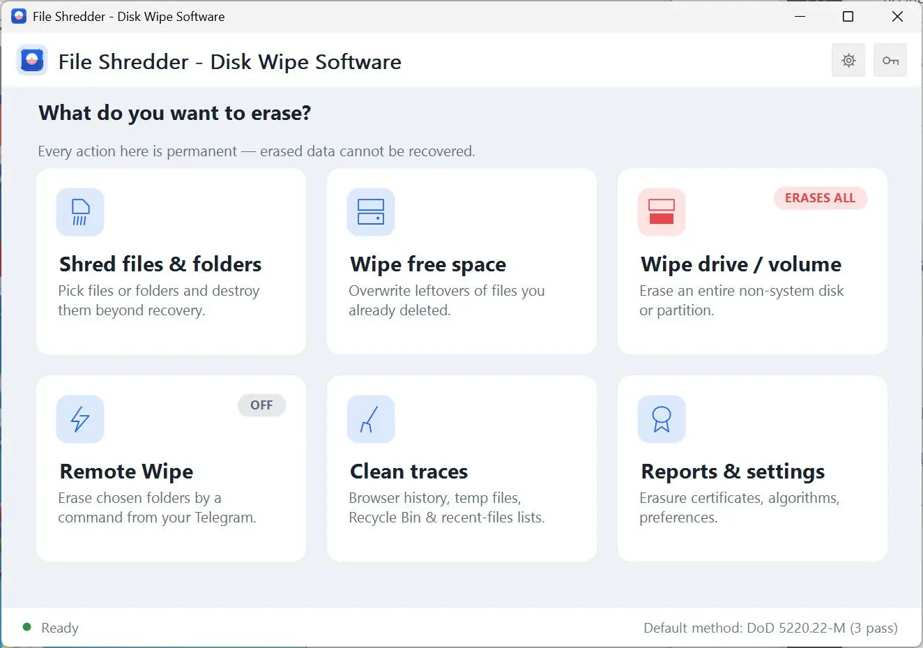 File Shredder - Disk Wipe Software 스크린샷.