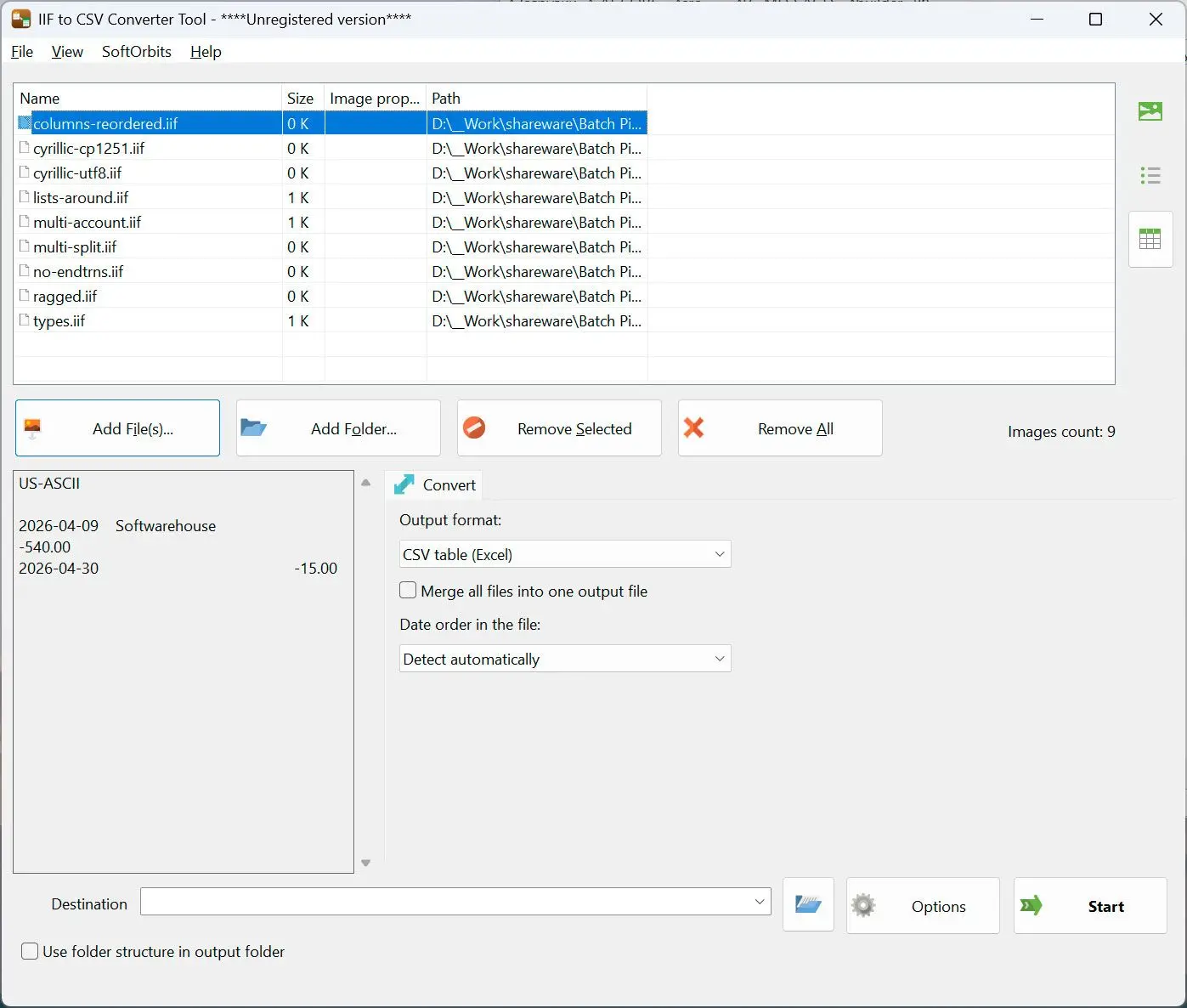 QIF to QBO Converter 스크린샷.