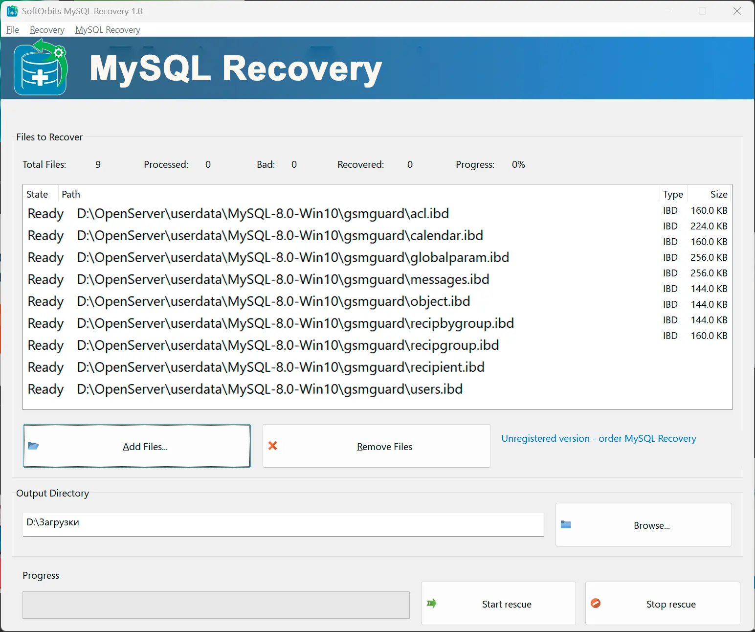 데이터베이스 파일 추가.