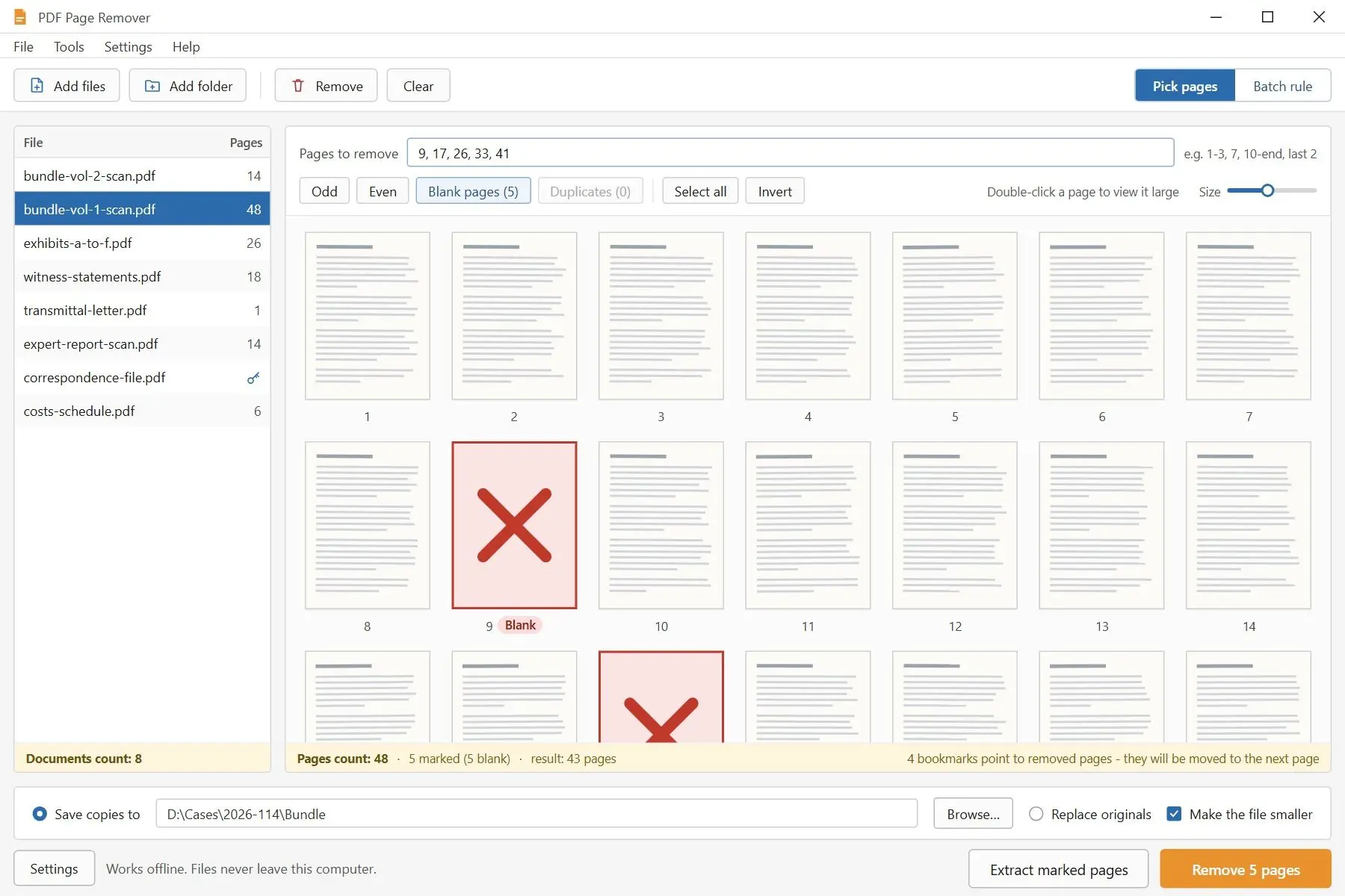 PDF Page Remover 스크린샷.