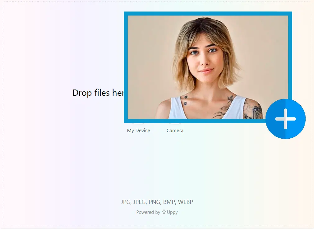 얼굴 사진 업로드.