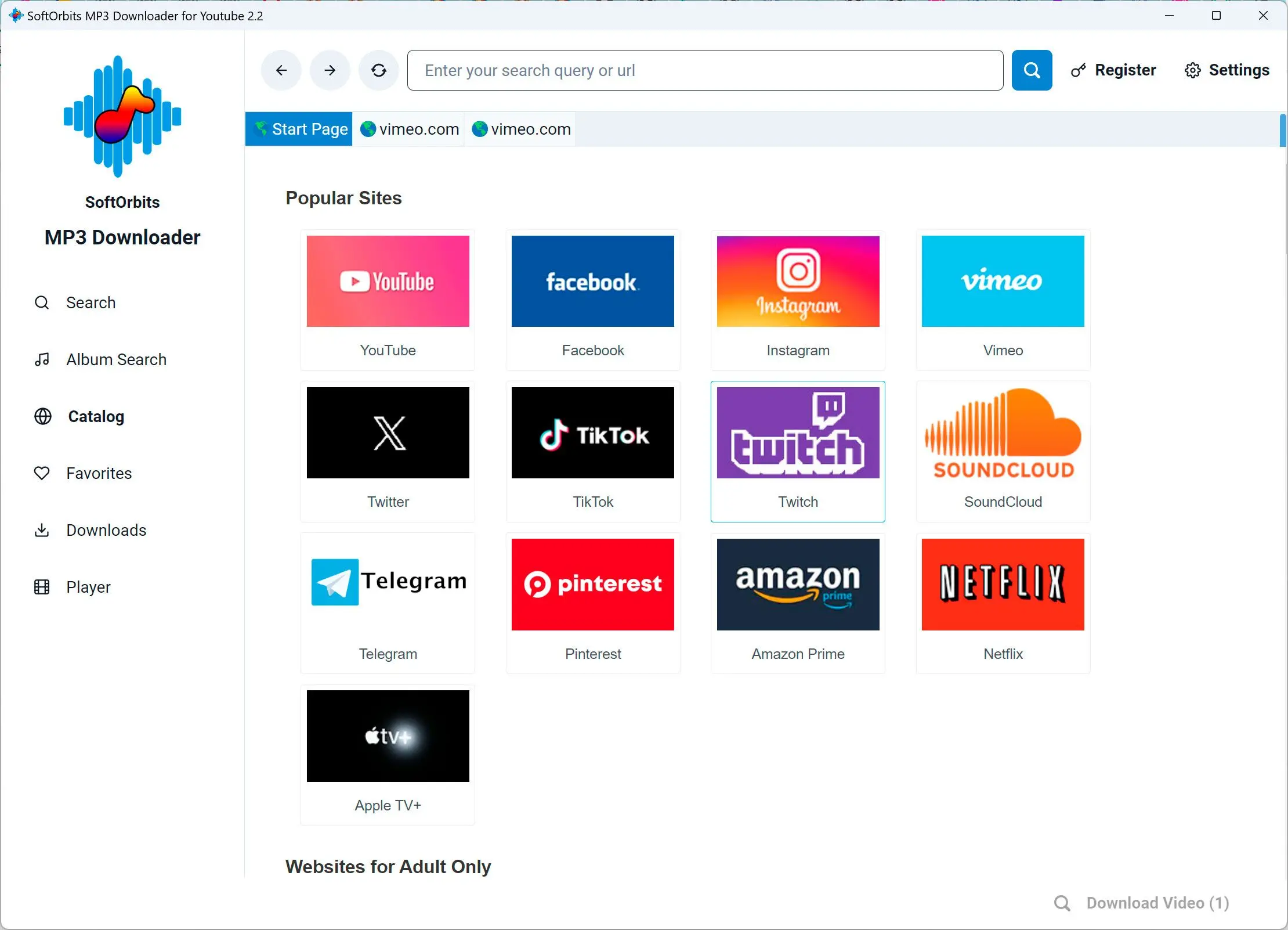 Vimeo 비디오 URL 붙여넣기.