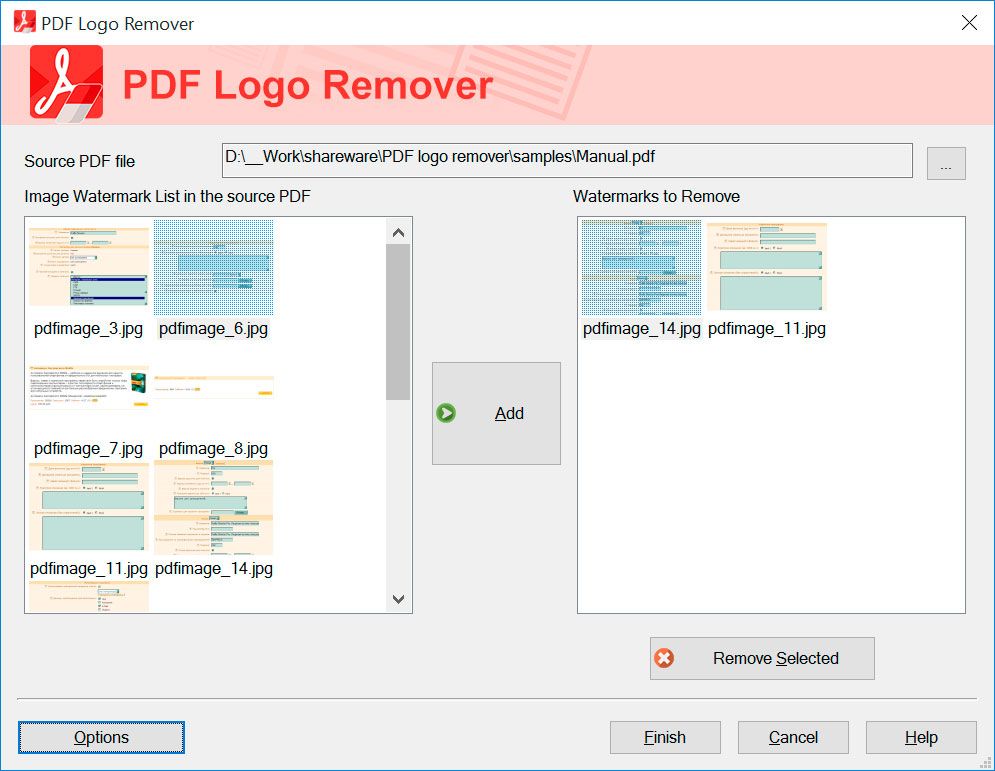 SoftOrbits PDF Logo Remover 스크린샷.