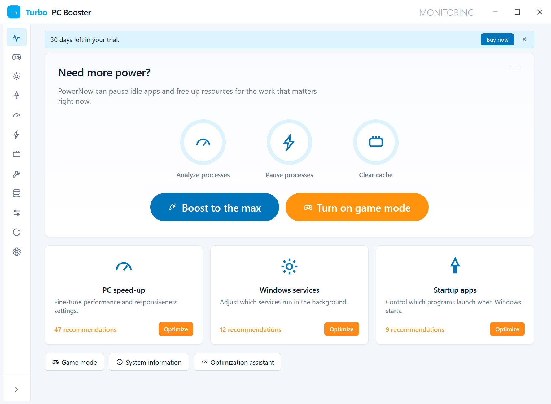 Turbo PC Optimizer 스크린샷 